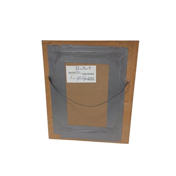 Art 3D Wood Guitar Mustache Man Signed Artist Wooden Frame Wall Hang Whimsical - Picture 6 of 6